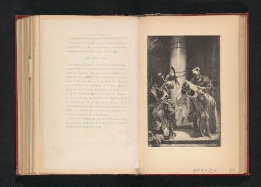 Photographic reproduction of a painting depicting the scourging of Christ