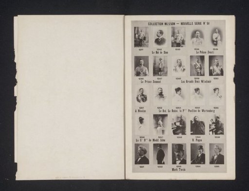 25 portraits of Chulalongkorn the Great, the princes Svasti and Sommat, Grand Duke Vladimir Alexandrovich Romanov and Nicolas, Raoul Pugno, Mark Twain and others