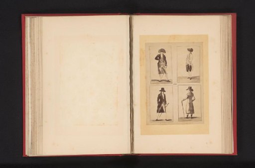 Four figures in costumes of 1787