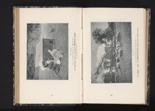 Girl leading two rabbits to their hutch