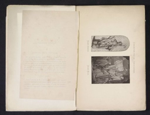 Photoreproductions of two drawings after wall paintings in the Schepenzaal in the Town Hall of Kortrijk, depicting Saint Amandus and Saint Eligius