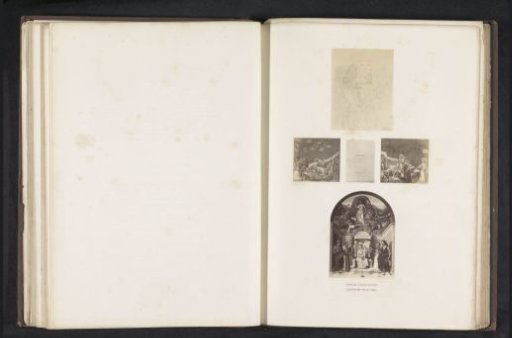 Five photographic reproductions of a publication by the Arundel Society with prints after Giotto and a painting by Giovanni Santi