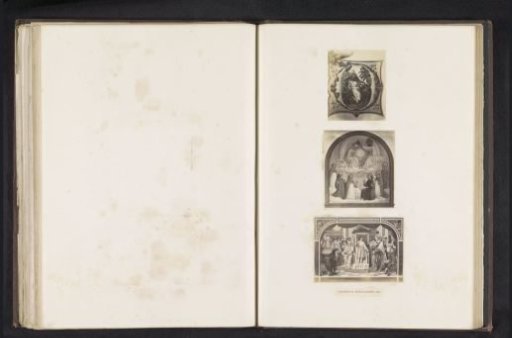 Three photographic reproductions of a publication by the Arundel Society with paintings and a miniature