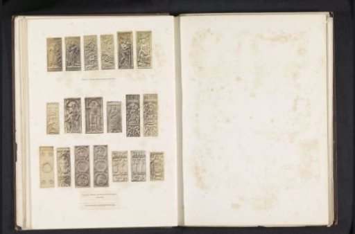 Nineteen photographic reproductions of a publication by the Arundel Society with Roman and Byzantine ivory reliefs
