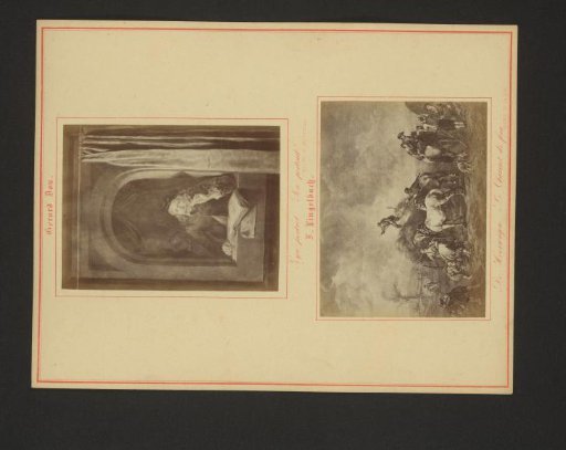 Photoreproductions of the Man Smoking a Pipe by Gerard Dou and of The Hay Wain by Johannes Lingelbach
