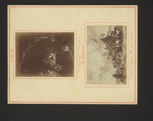 Photoreproductions of The Evening School by Gerard Dou and of The Military Camp by Philips Wouwerman