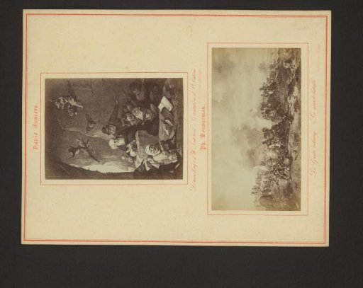 Photoreproductions of The Temptation of Saint Anthony the Hermit by David Teniers and of The Battle by Philips Wouwerman