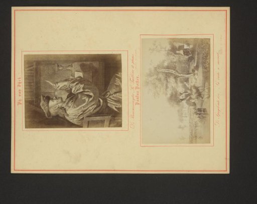 Photoreproductions of The Accountant by Philip van Dijk and of The Reflecting Calf by Paulus Potter
