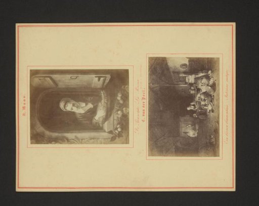 Photographic reproductions of The Pensive Man by Nicolaes Maes and A Peasant's Kitchen by Egbert Lievensz. van der Poel