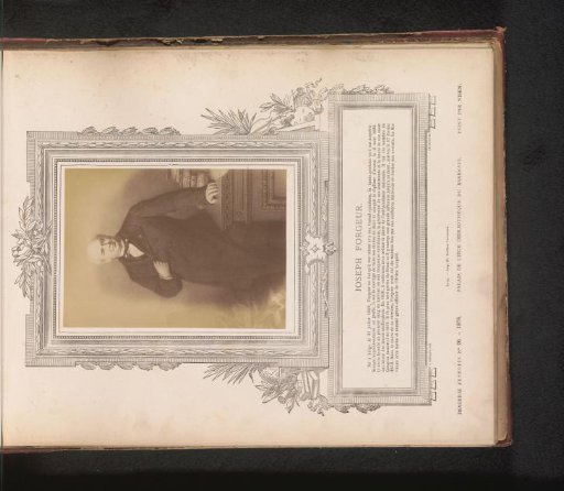 Photographic reproduction of a painting of a portrait of Joseph Forgeur by Jean Matthieu Nisen