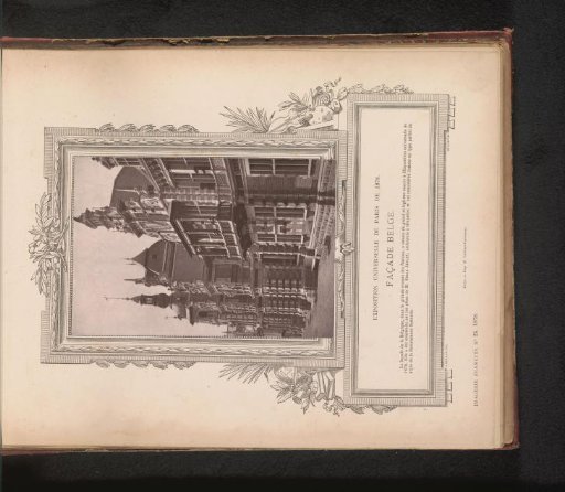 View of a façade in Belgian style at the Paris World's Fair of 1878