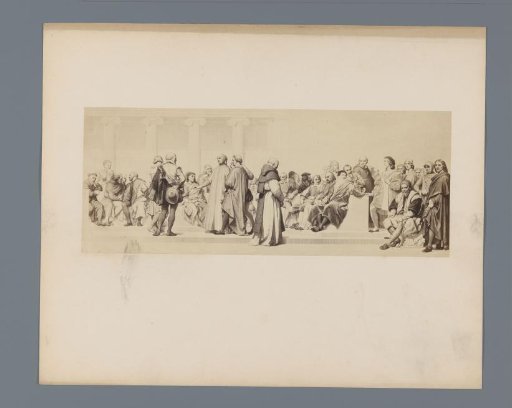 Photoreproduction of an engraving of a portrait of various architects and painters, including Andrea Palladio, Hans Holbein (II) and Raphael