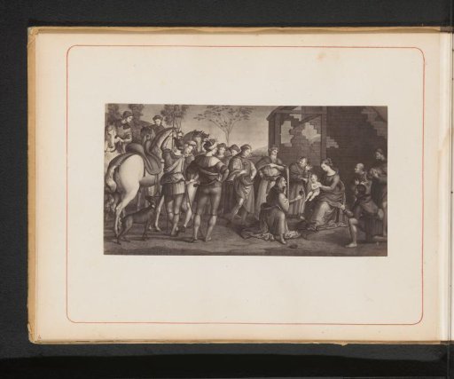 Photographic reproduction of an engraving after The Adoration of the Kings by Raphael in the Vatican