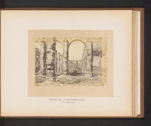 View of the interior of a destroyed building