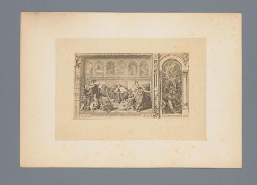 Photographic reproduction of a scene from the fairy tale The Seven Ravens by the Brothers Grimm, by Moritz von Schwind, depicting the man who, after having seven sons, finally has a daughter