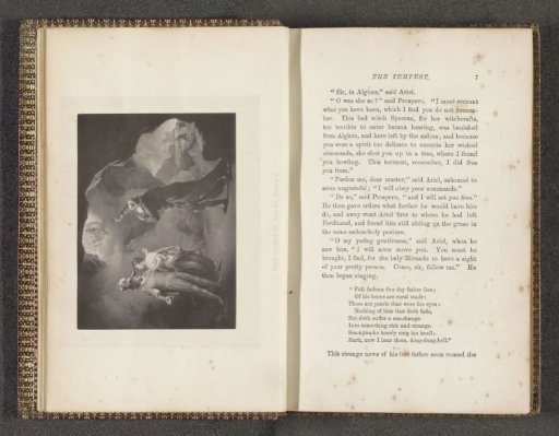 Photographic reproduction of a print after a painting by Joseph Wright of Derby depicting a scene from The Tempest by William Shakespeare