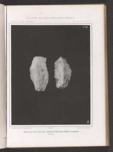 Two flint hand axes found near human skulls