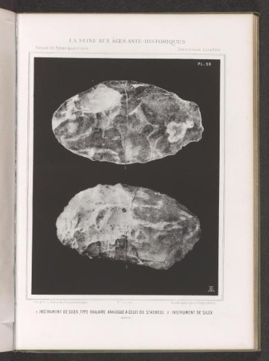 Flint instruments, one comparable to a find in Saint-Acheul