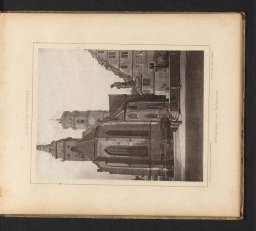 View of the Schillerplatz and the Stiftskirche in Stuttgart, Germany