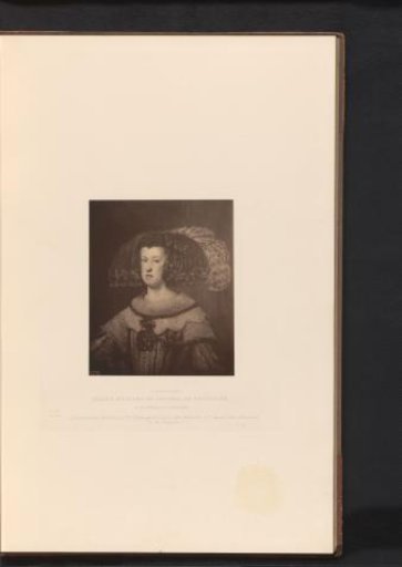 Photographic reproduction of a painting of a portrait of Maria Anna of Austria by Diego Velázquez