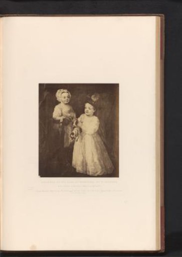 Photographic reproduction of a painting of a portrait of the children of the Earl of Stamford by William Hogarth