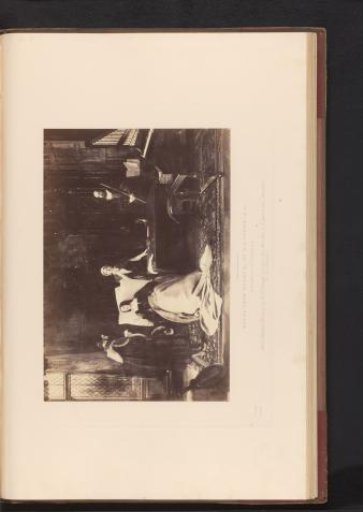 Photographic reproduction of a painting of a scene from Henry VIII by Charles Robert Leslie
