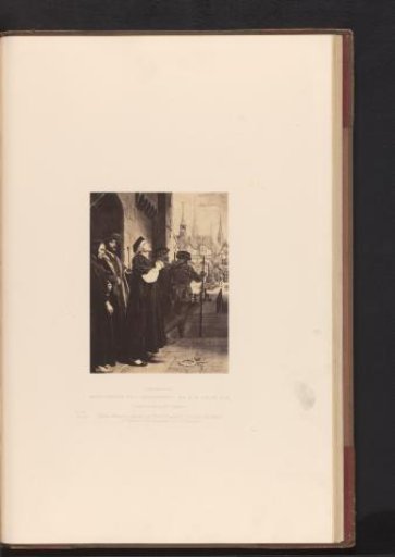 Photographic reproduction of the right panel of The Martyrdom of Laurence Saunders at Coventry by Charles West Cope