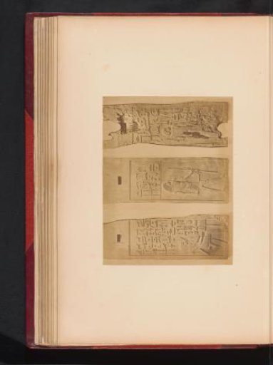 Three wooden monuments in the Boulaq Museum in Cairo, Egypt