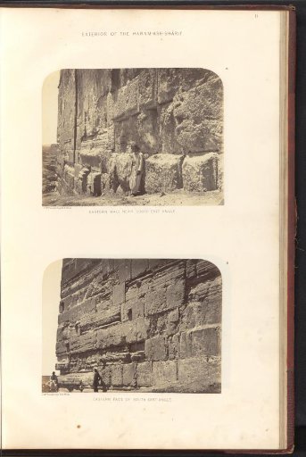 Two views of the eastern wall at the southeast corner of the Temple Mount in Jerusalem