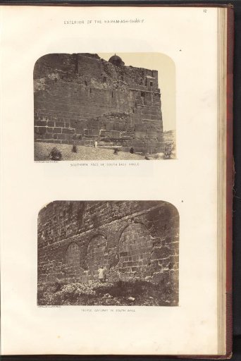 Two views of the southern wall at the southeast corner of the Temple Mount in Jerusalem