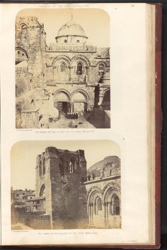 Two views of the Church of the Holy Sepulchre in Jerusalem