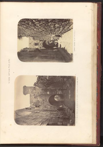 View of one of the towers of Antonia and the Lions' Gate and a view of the El-Wad street, in Jerusalem