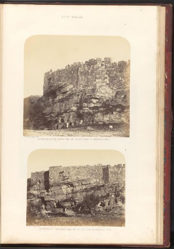 Two views of the northern wall of Jerusalem, east of the Damascus Gate
