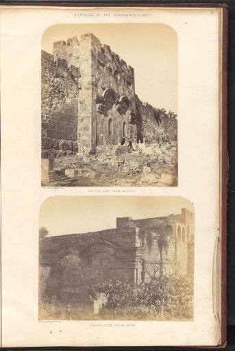 Two views of the Golden Gate of the Temple Mount in Jerusalem
