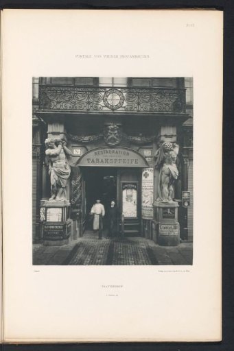 Entrance portal of the restaurant 'Zur großen Tabakspfeife' in Vienna