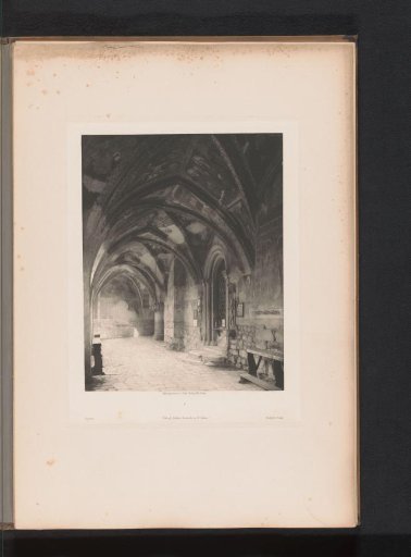 View of a cloister with frescoes in Bressanone, Italy