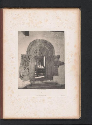 Doorpost decorated with Romanesque reliefs in Tirol Castle, Merano, Italy