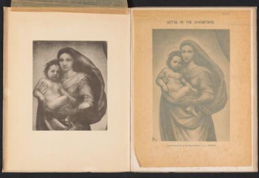 Reproduction of a detail of the Sistine Madonna by Raphael