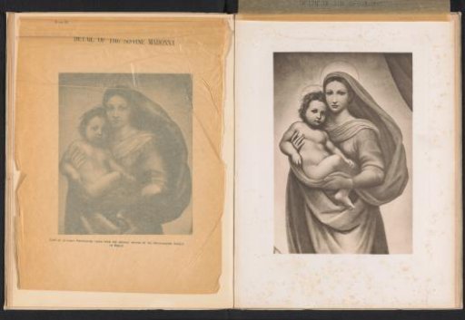 Reproduction of a detail of the Sistine Madonna by Raphael