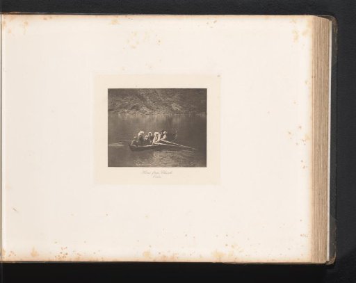 Churchgoers in a rowing boat