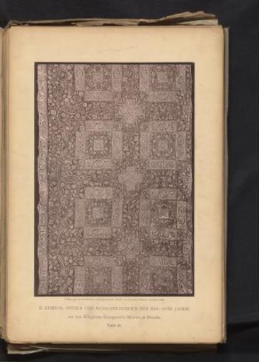 Wide strip of 17th-century German lace from the collection of the Kunstgewerbemuseum in Dresden, Germany
