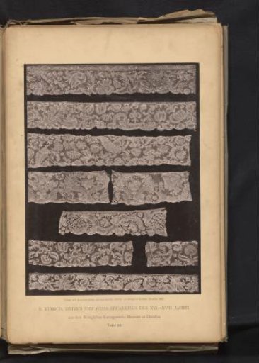 Nine strips of 18th-century Brussels lace from the collection of the Kunstgewerbemuseum in Dresden, Germany