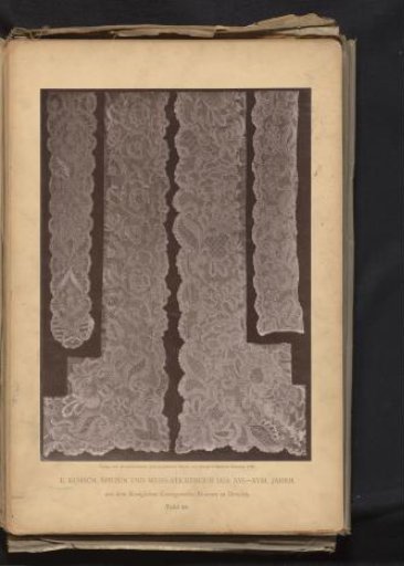 Four pieces of German lace from circa 1770, from the collection of the Kunstgewerbemuseum in Dresden, Germany