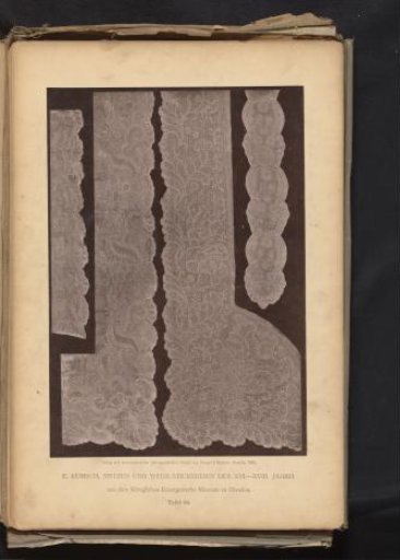 Four pieces of German lace from circa 1770, from the collection of the Kunstgewerbemuseum in Dresden, Germany