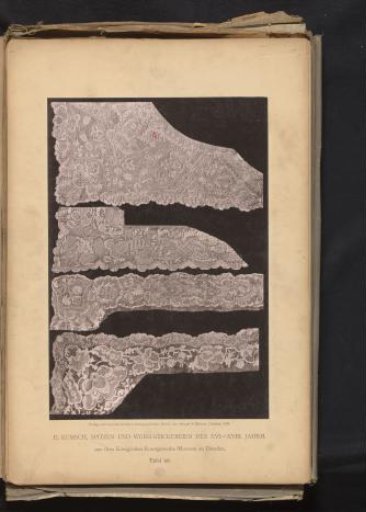 Four pieces of German lace from circa 1770, from the collection of the Kunstgewerbemuseum in Dresden, Germany