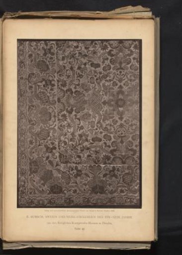 18th-century German embroidered cloth from the collection of the Kunstgewerbemuseum in Dresden, Germany