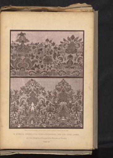Two pieces of 18th-century German embroidery from the collection of the Kunstgewerbemuseum in Dresden, Germany
