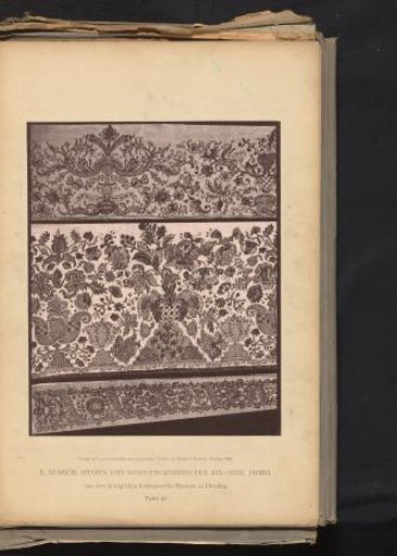 Three pieces of 18th-century German embroidery from the collection of the Kunstgewerbemuseum in Dresden, Germany