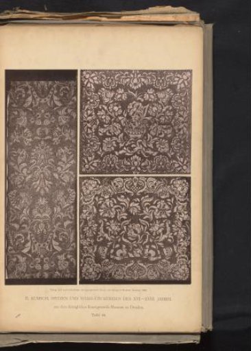 Three pieces of 18th-century German embroidery from the collection of the Kunstgewerbemuseum in Dresden, Germany