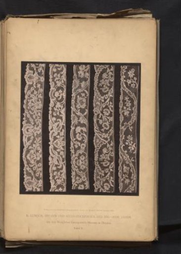 Five strips of 18th-century French lace from the collection of the Kunstgewerbemuseum in Dresden